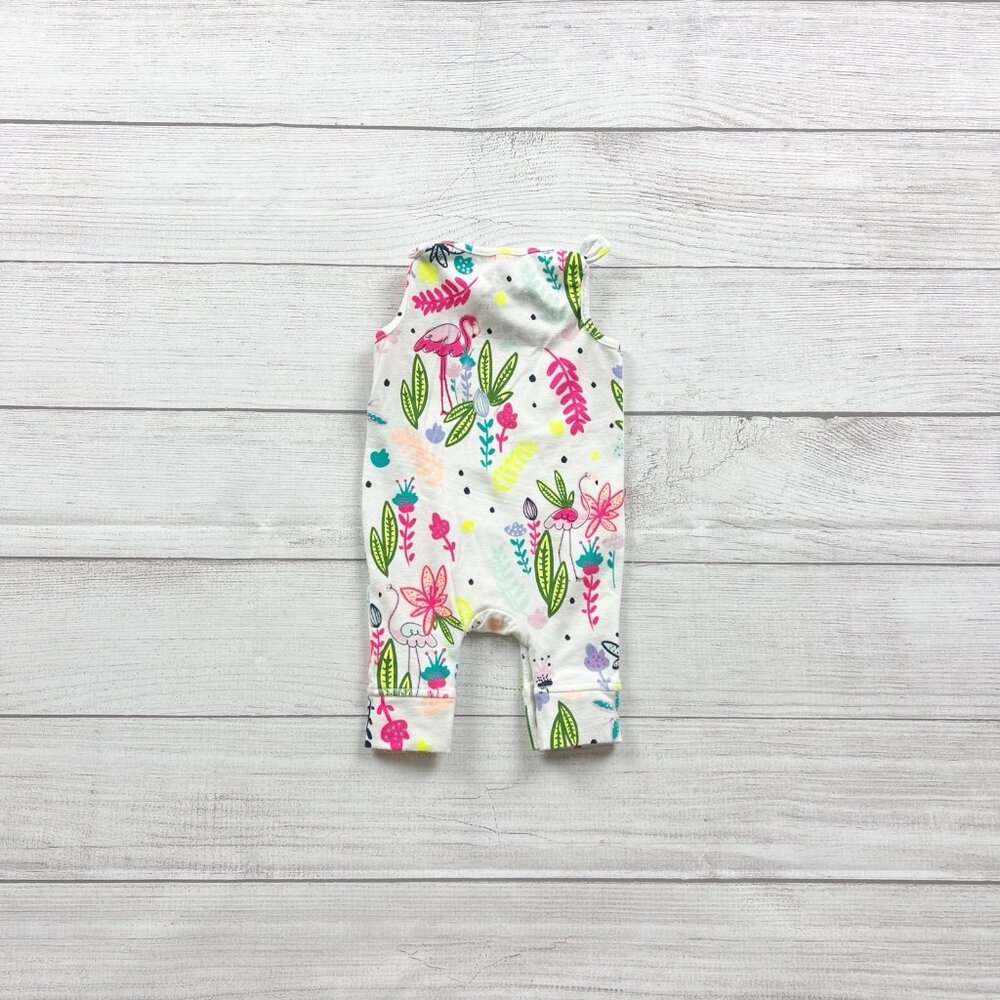 Cat & Jack Baby Girl Jumpsuit Romper Tropical Sleeveless One Piece Newborn - Picture 3 of 3